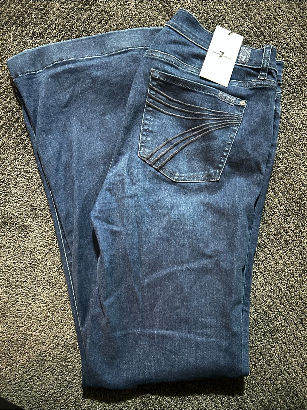 7 For All Mankind Women’s Dark Blue Boot Cut Jeans